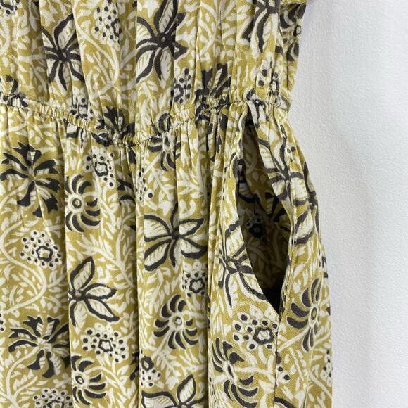 Anthropologie Kopal Myra Jumpsuit Women's Sz XS Yellow Motif 100% Cotton Romper - Picture 5 of 9